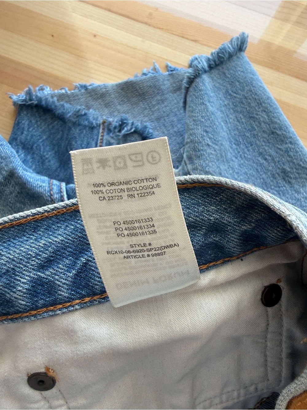 Denim Forum Ex Boyfriend High-Rise Distressed Jean Shorts- light blue - Picture 10 of 14